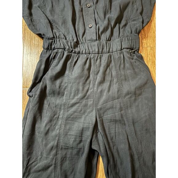 Lululemon Perfectly Poised Short Sleeve Jumpsuit Black Button Henley‎ Size 2 - Picture 9 of 11